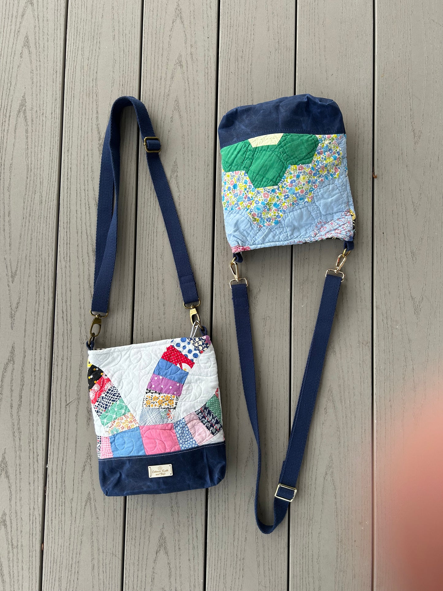 Vintage Quilt Crossbody bag or Shoulder Bag