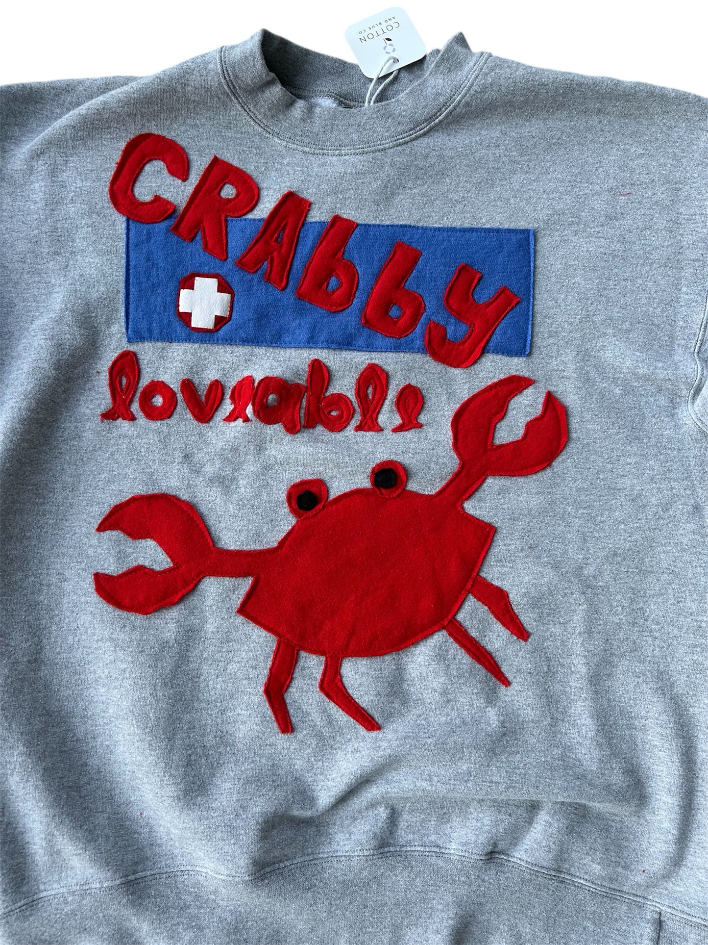Crabby AND Loveable Upcycled Sweatshirt