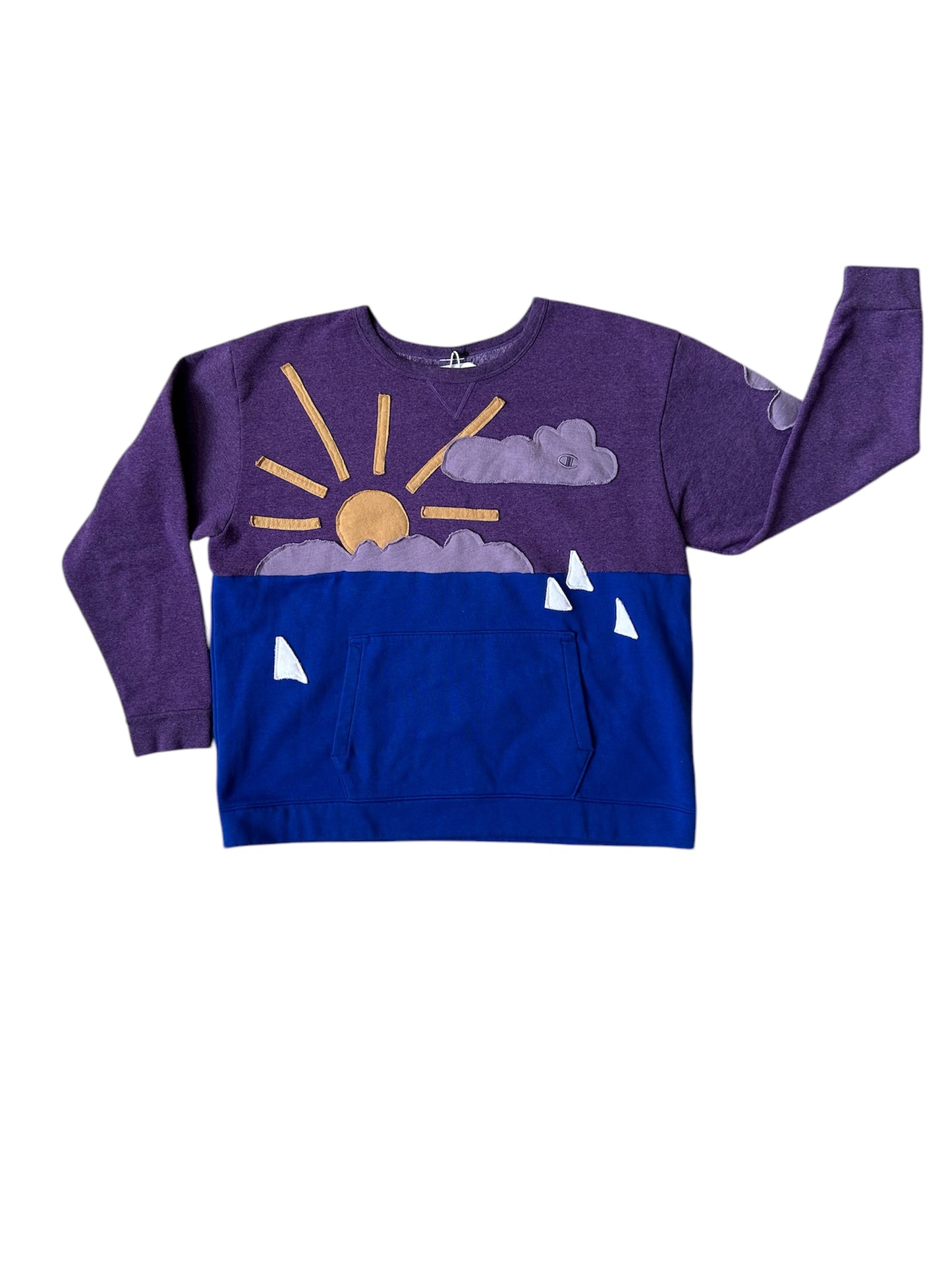 Beach Day Sweatshirt, Sailboat Sunset - Plus Size 1X