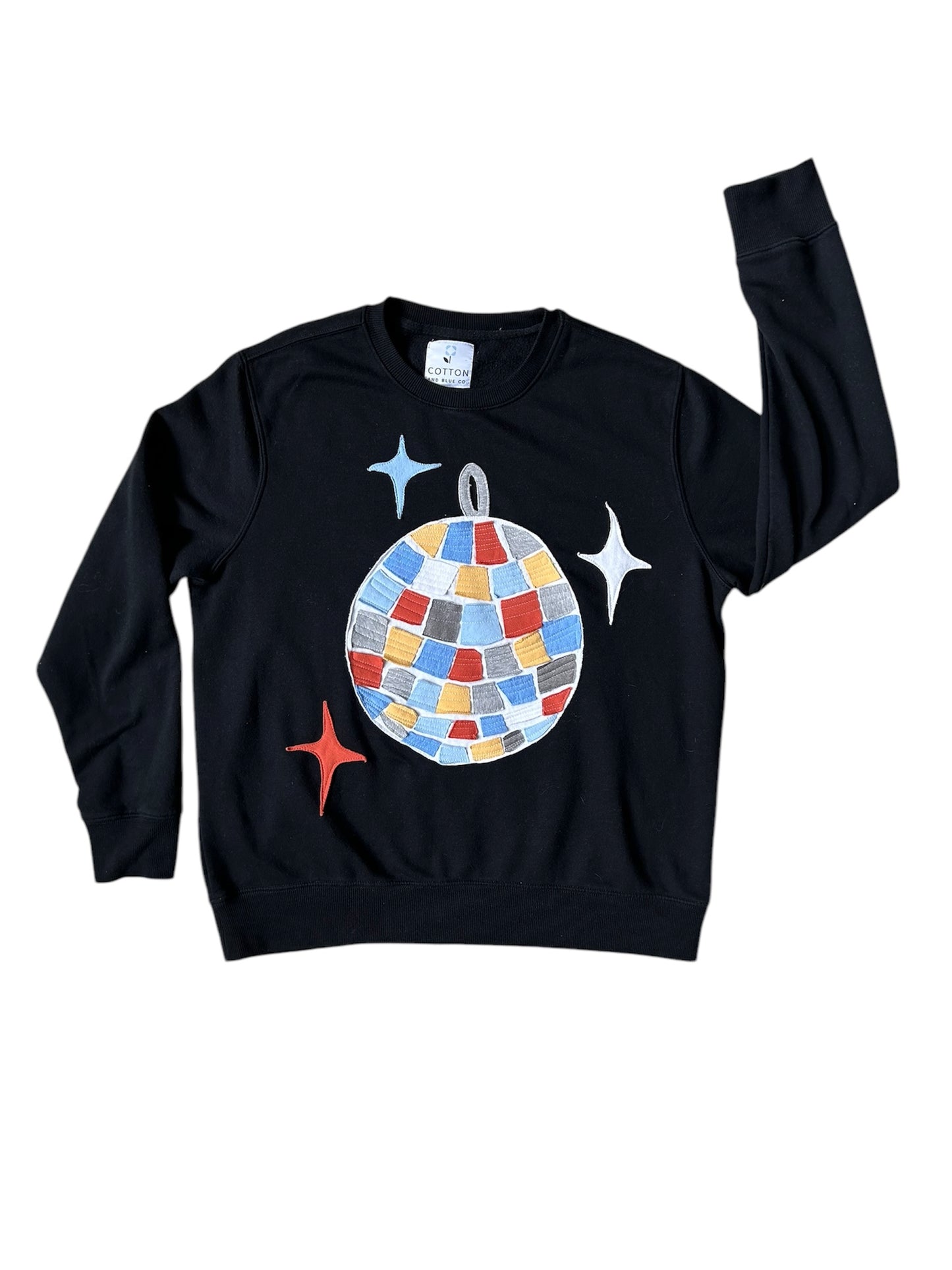 Disco Ball Upcycled Sweatshirt