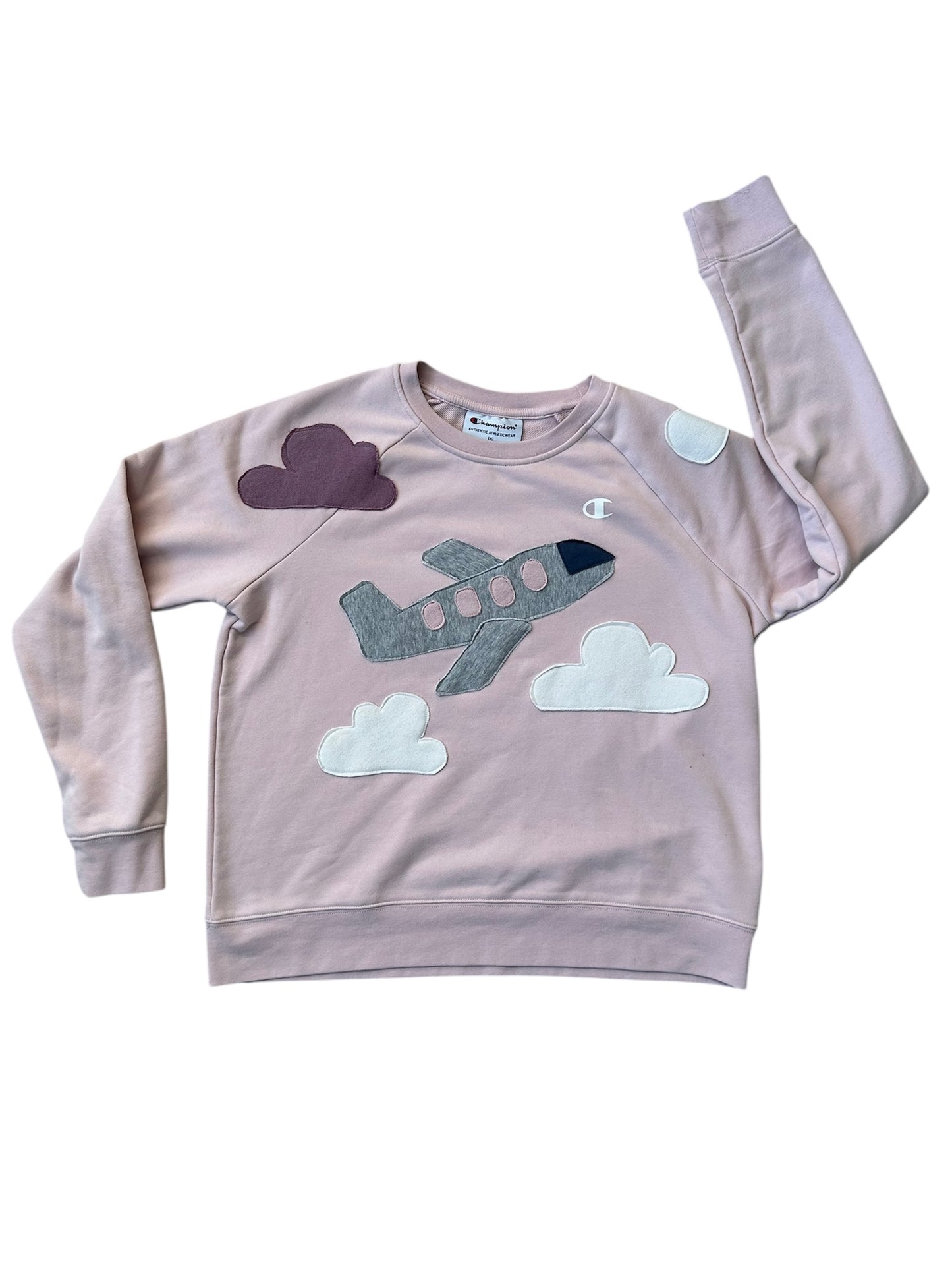 Flying High - Plane in the Clouds Sweatshirt - Women's Large