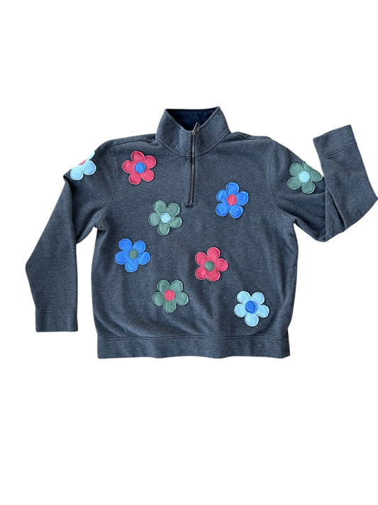 Flower Sweatshirt in Charcole Gray
