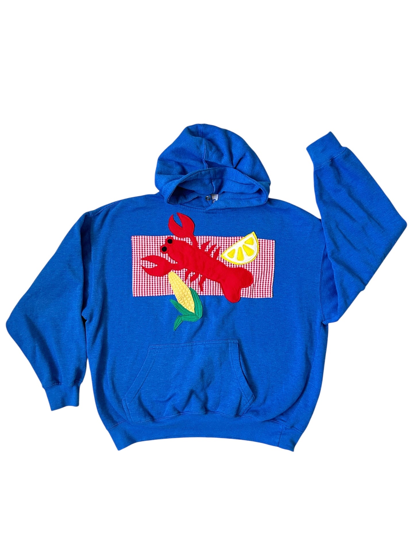 Handmade Sweatshirt with Lobster with Lemon and Corn on the Cob