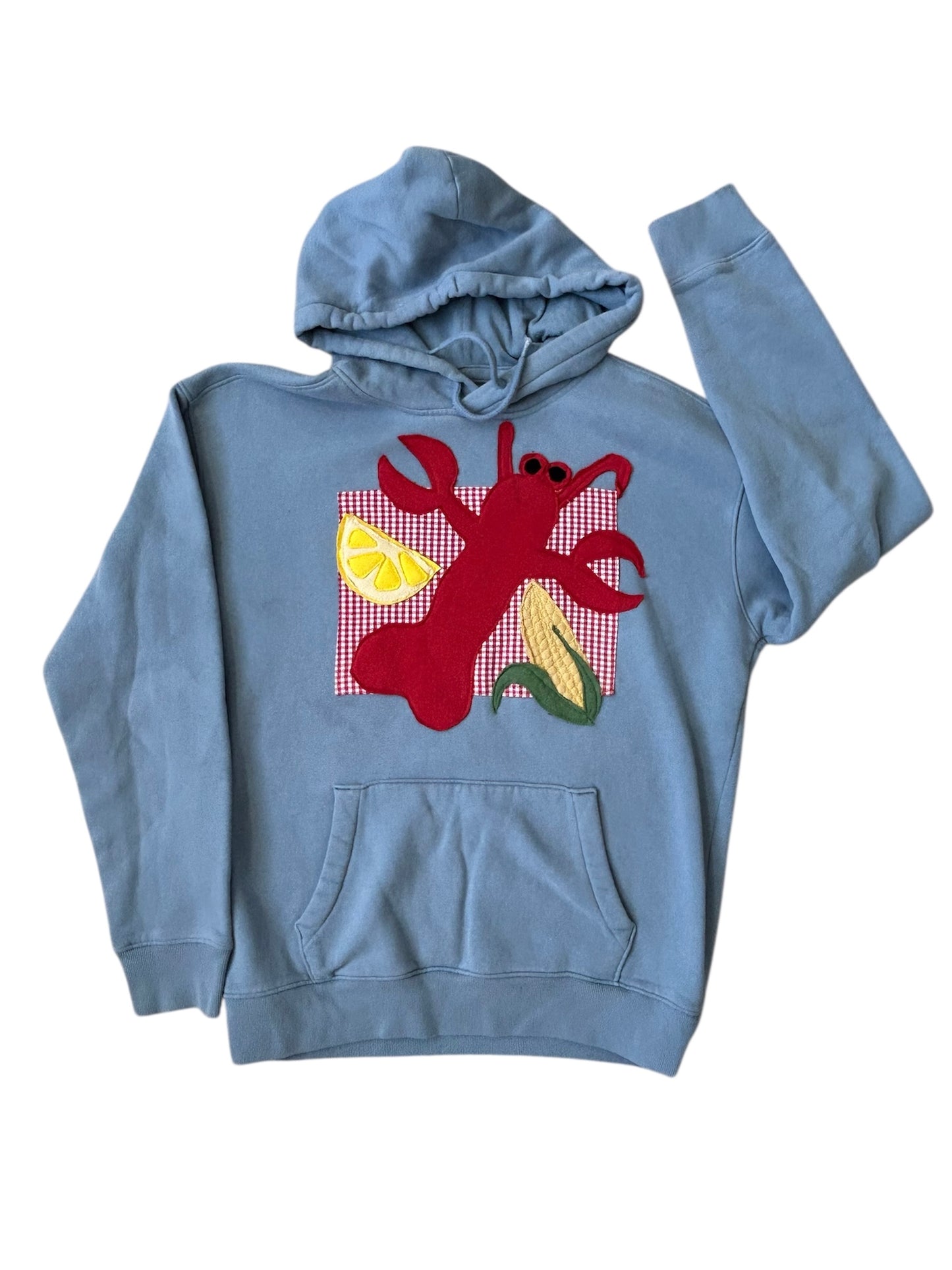 Handmade Sweatshirt with Lobster with Lemon and Corn on the Cob
