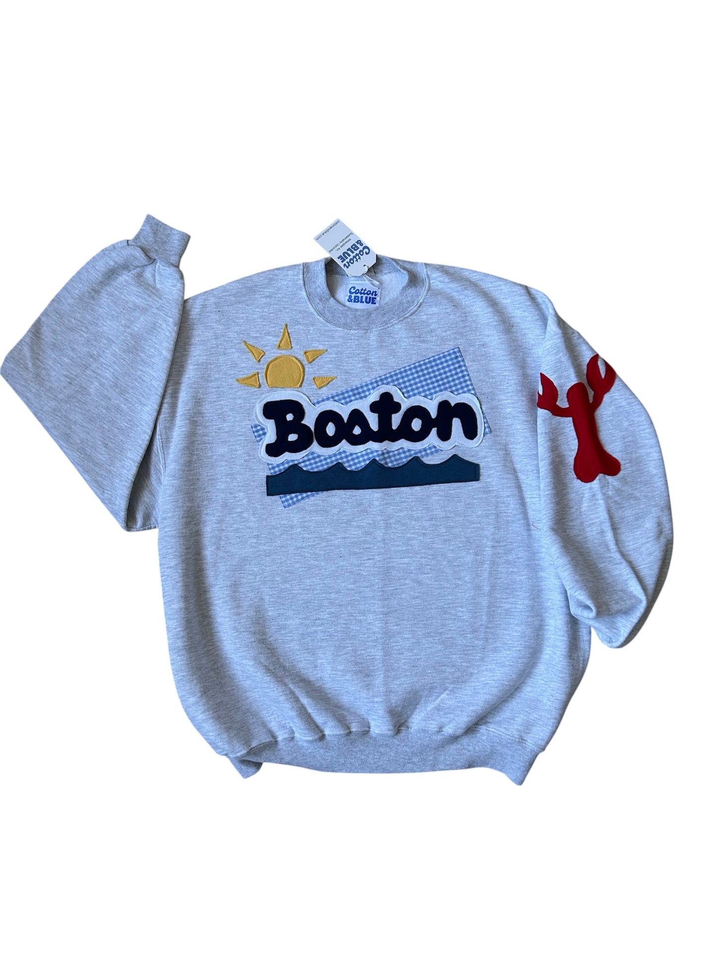 Boston Gingham Sweatshirt