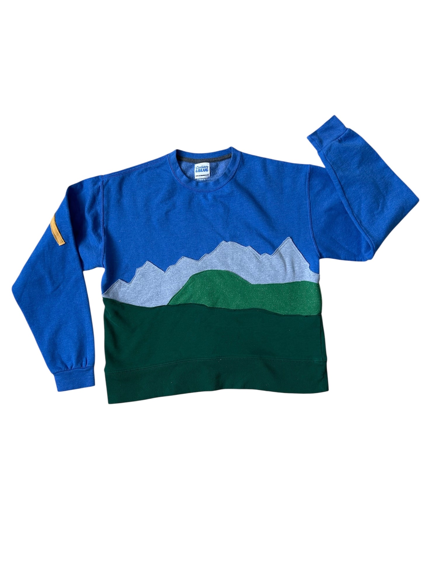 Happy Place Reworked Sweatshirt/ Mountain Sunset Upcycled Sweatshirt