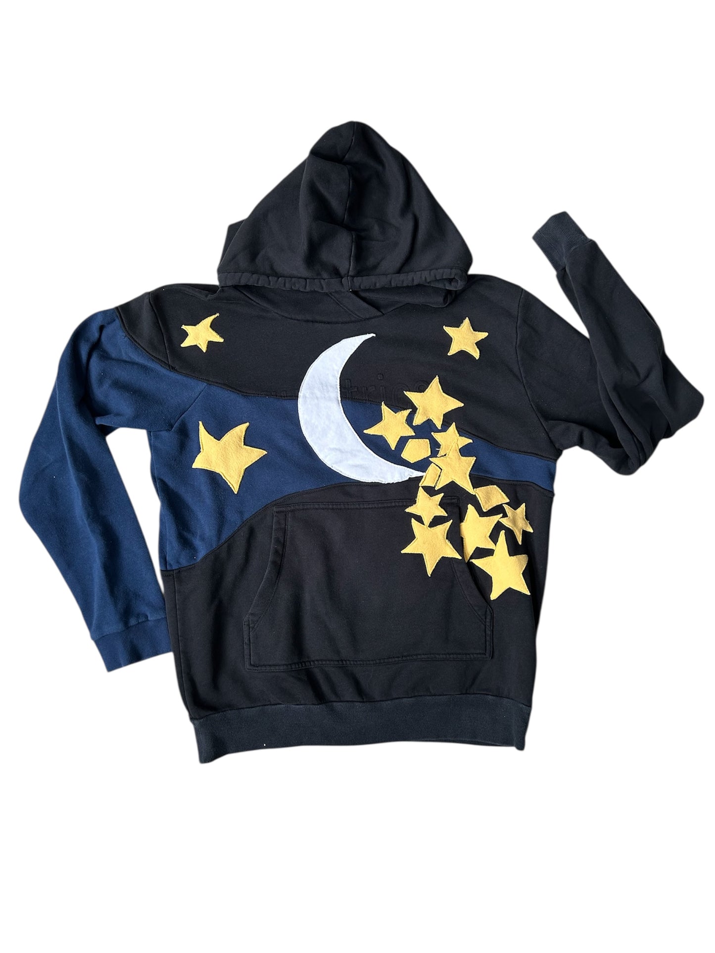 Falling Star and Moon / Two Toned Night Sky Sweatshirt