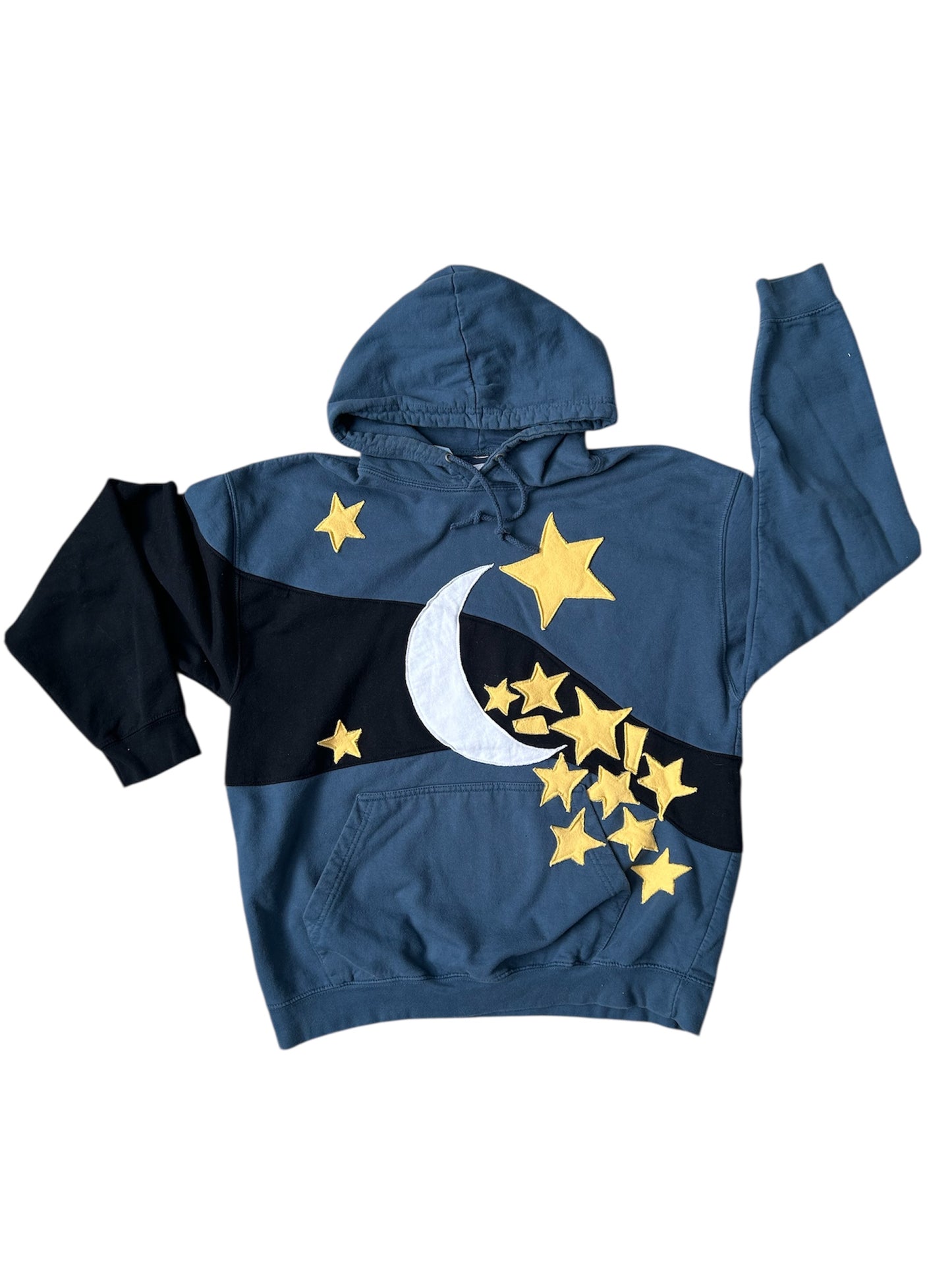 Falling Star and Moon / Two Toned Night Sky Sweatshirt