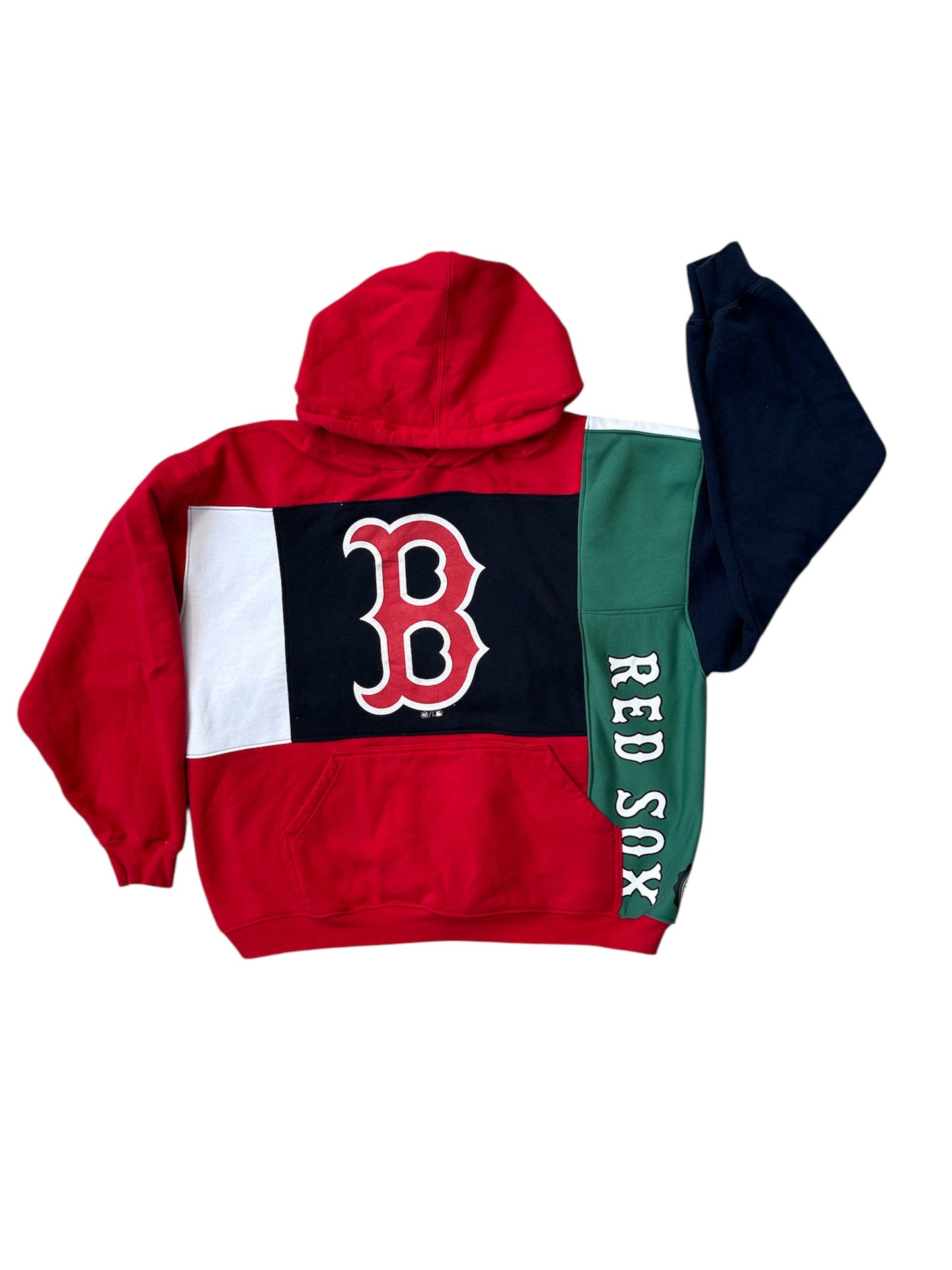 Boston Red Sox Patchwork Upcycled Hoodie