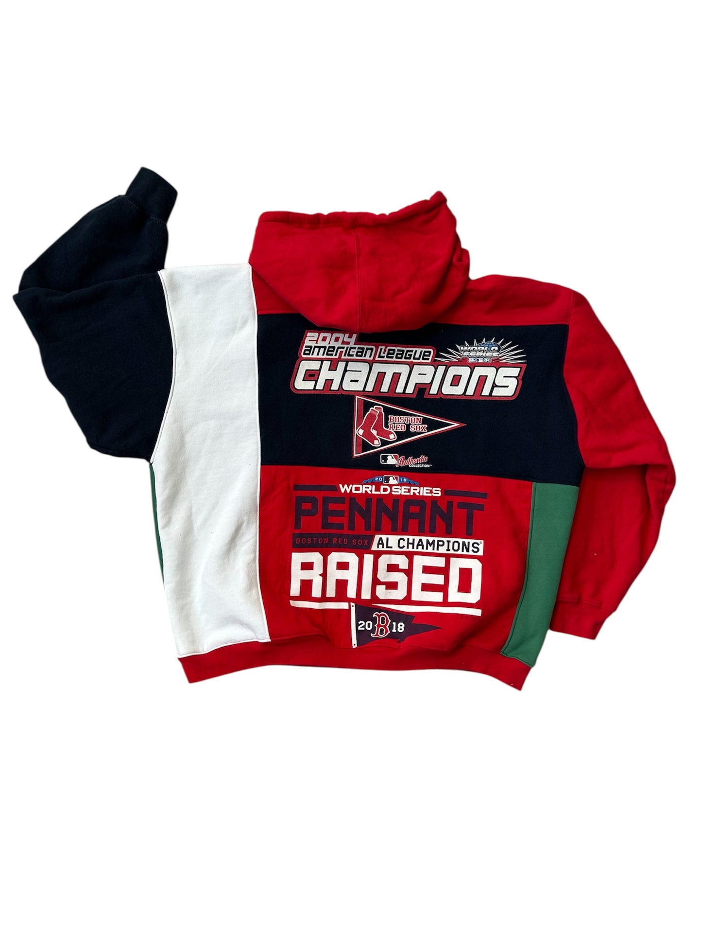 Boston Red Sox Patchwork Upcycled Hoodie