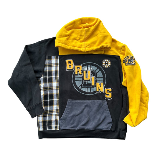 Boston Bruins Upcycled Patchwork Hoodie - Superfan version