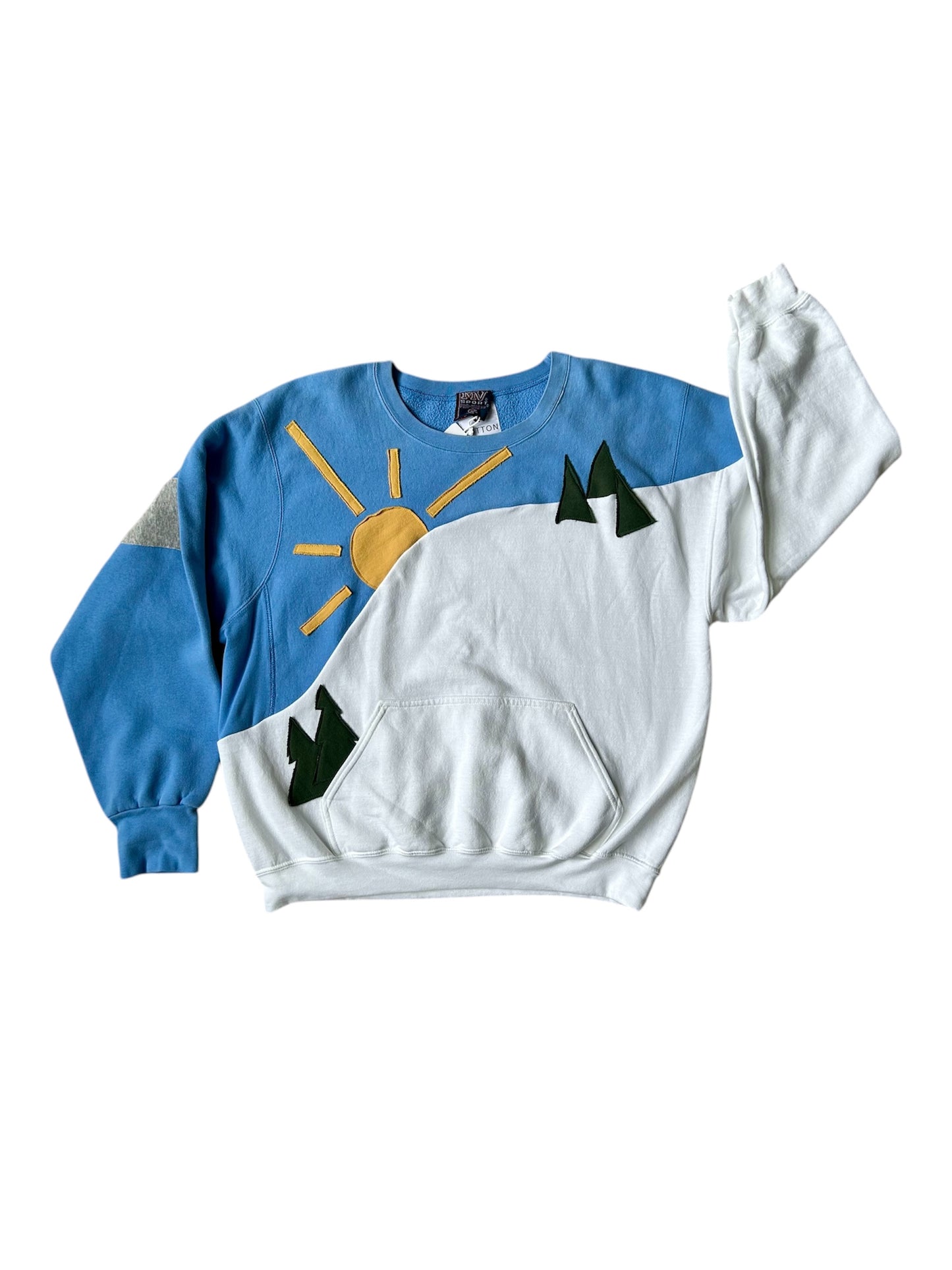 Sunny Ski Day Upcycled Sweatshirt