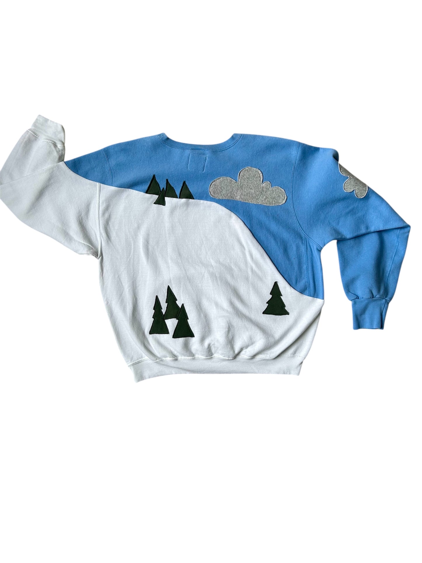 Sunny Ski Day Upcycled Sweatshirt