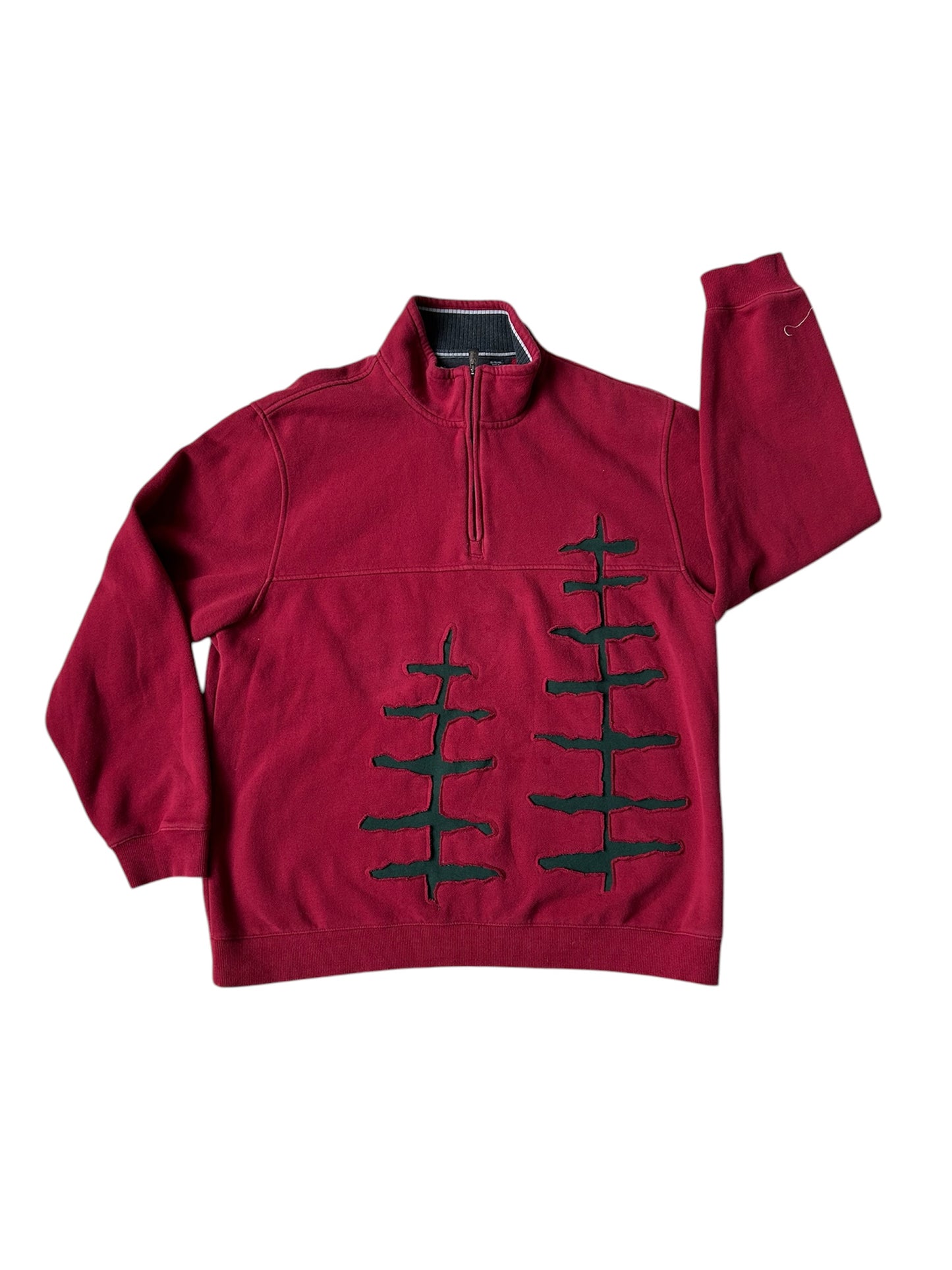 Bear in the Forest Quarter Zip reworked Sweatshirt