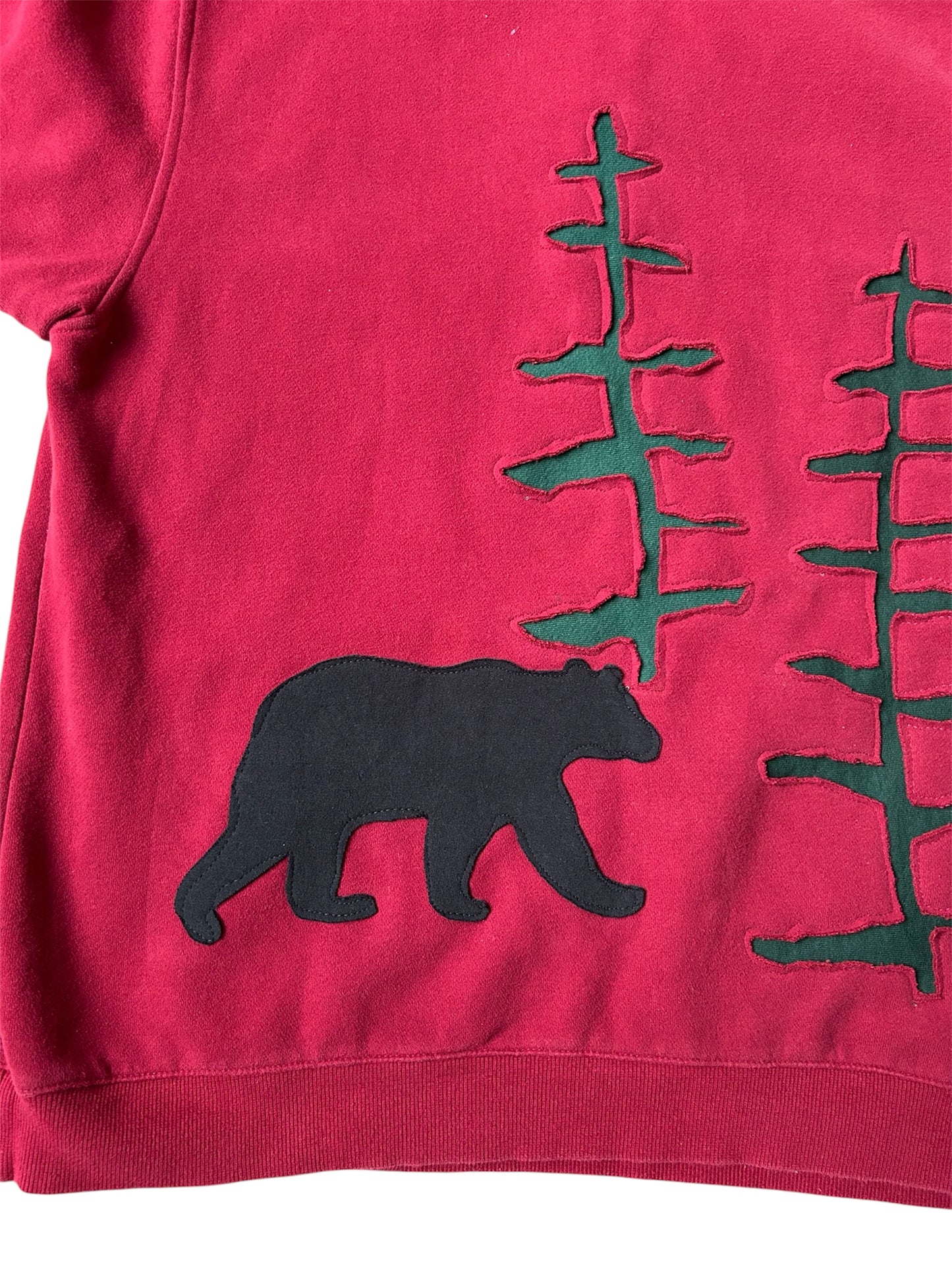 Bear in the Forest Quarter Zip reworked Sweatshirt