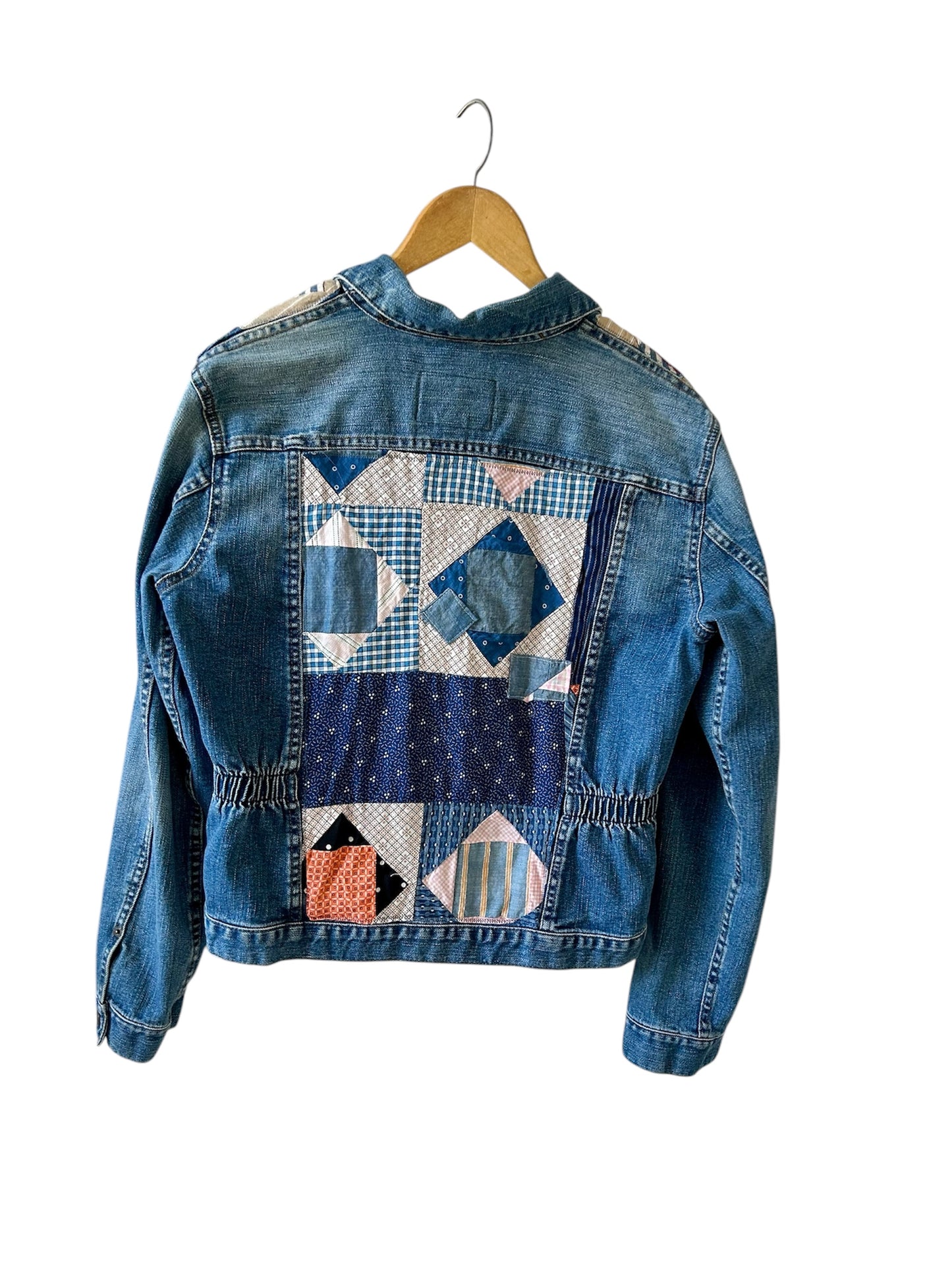 Jean Jacket wtih Feedsack Quilt Blocks