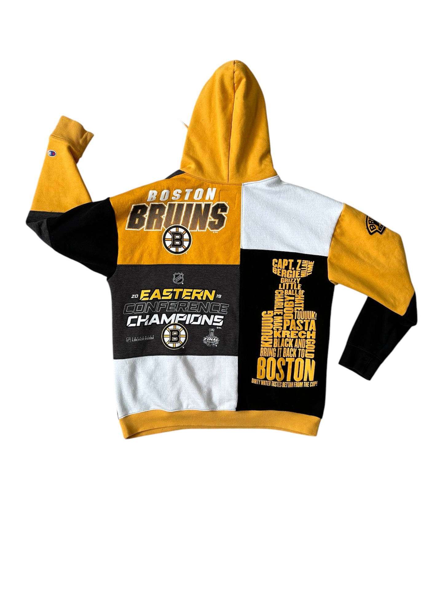 Boston Bruins Upcycled Patchwork Hoodie - Superfan version