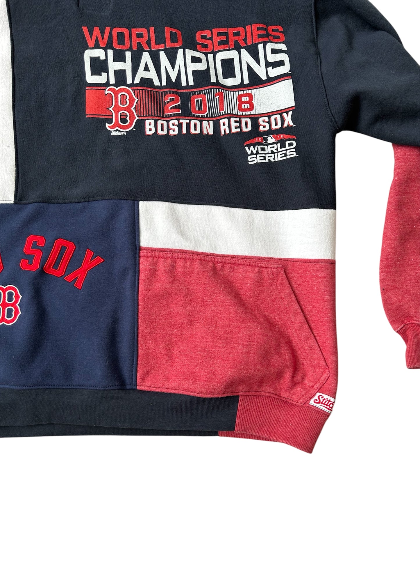Boston Red Sox Patchwork Upcycled Hoodie