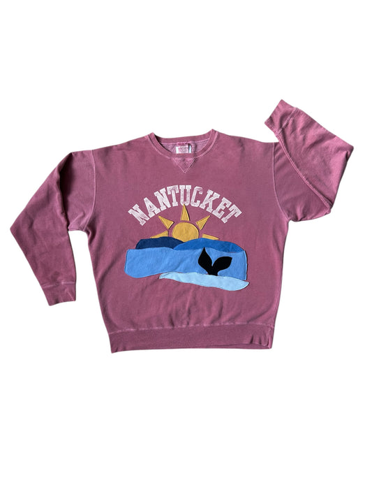 Nantucket Ocean Sunset and Sailboat Sweatshirt-  Mens XL