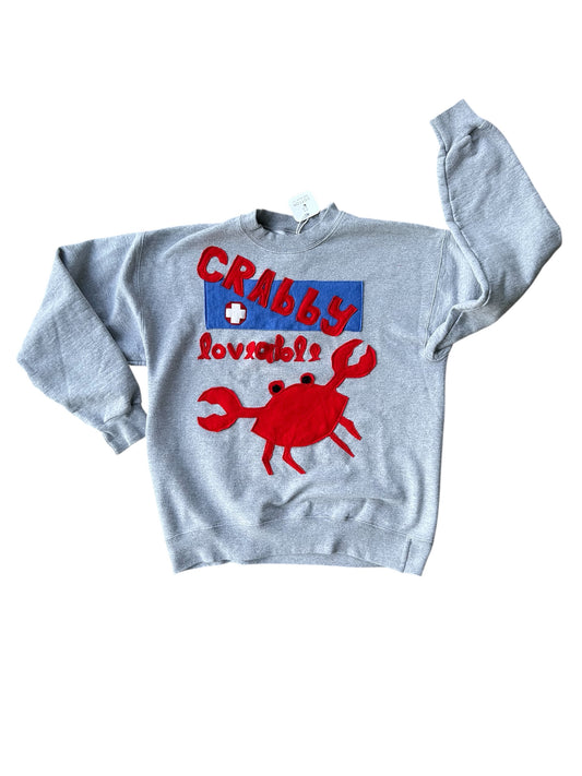 Crabby AND Loveable Upcycled Sweatshirt