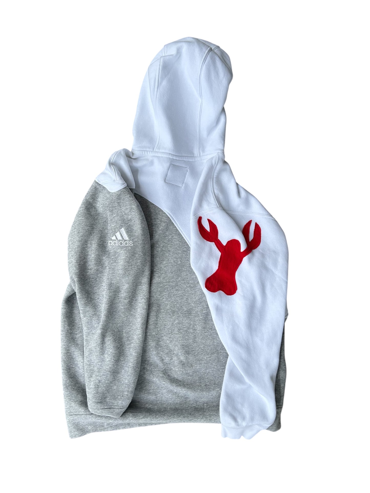 Boston Sweatshirt Reworked Gray and White