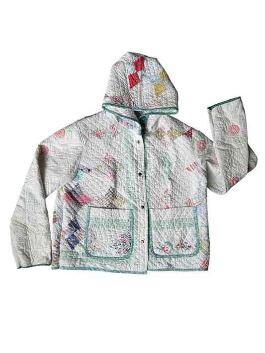 Handmade Vintage Quilt Coat XL