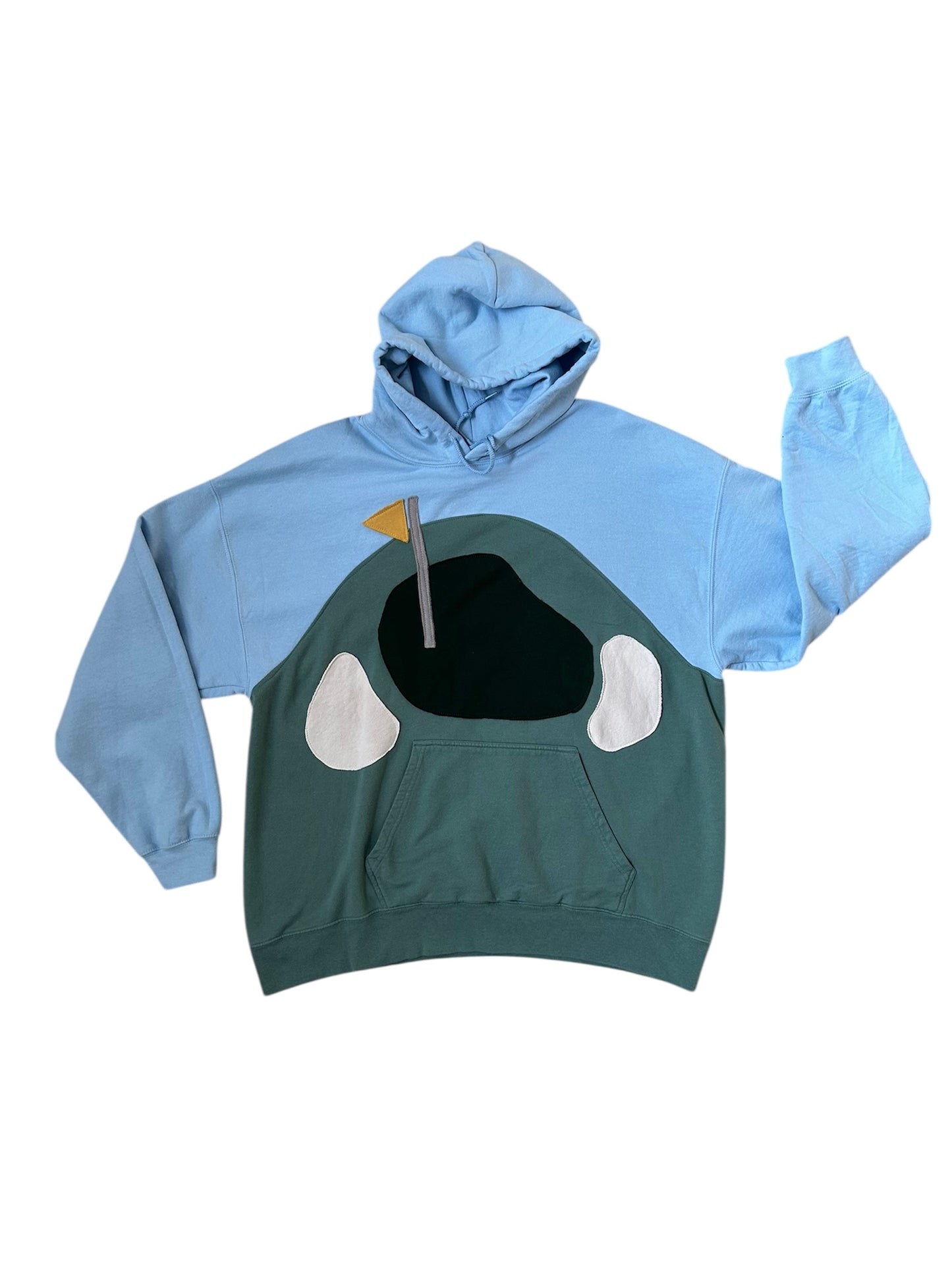 Hoodie with a unique design of a golf course